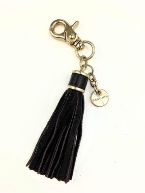 Brahmin Large Clip On Charm Suede Tassel Accessory Dark Brown